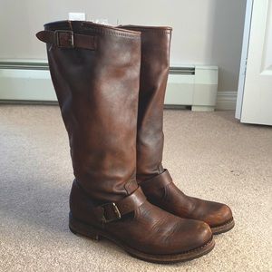 Frye Veronica Slouch brown boots, tall midcalf, size 8.5